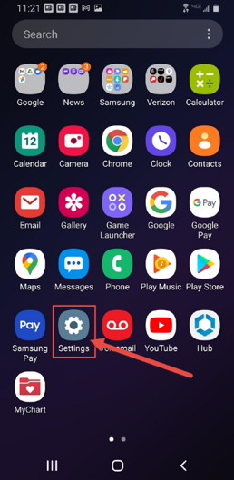 Settings Icon on Android