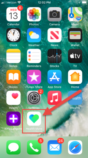 Open app from home screen of phone