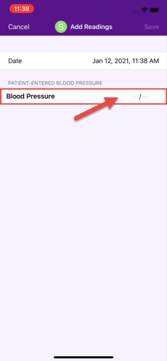 Select blank field in Add Readings