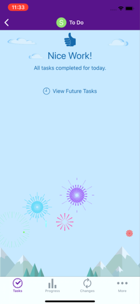 Tasks completed for the day