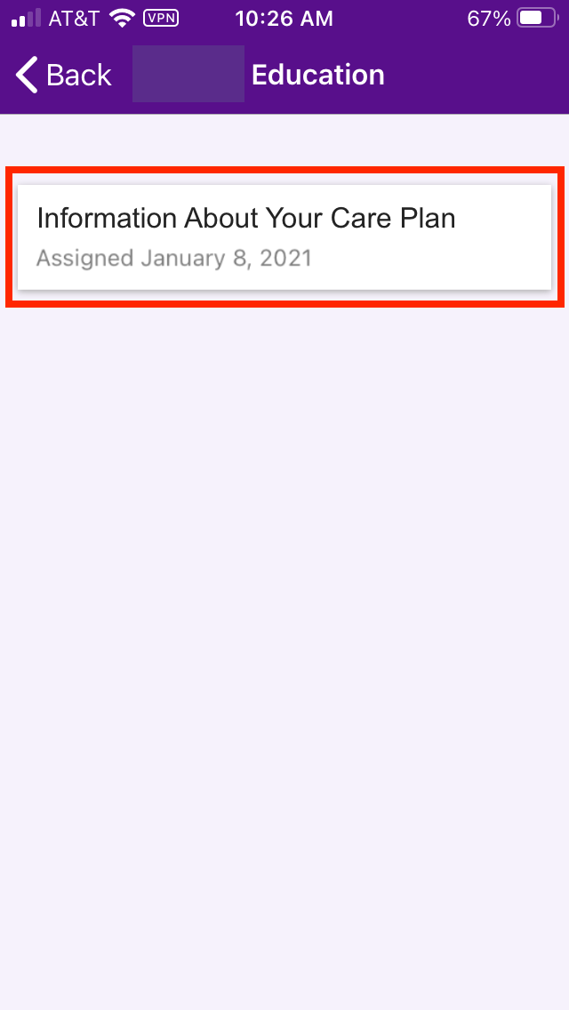 Care Plan Education