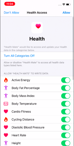 Allow sharing with Apple Health