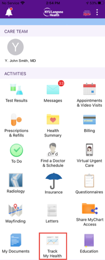 Track My Health icon